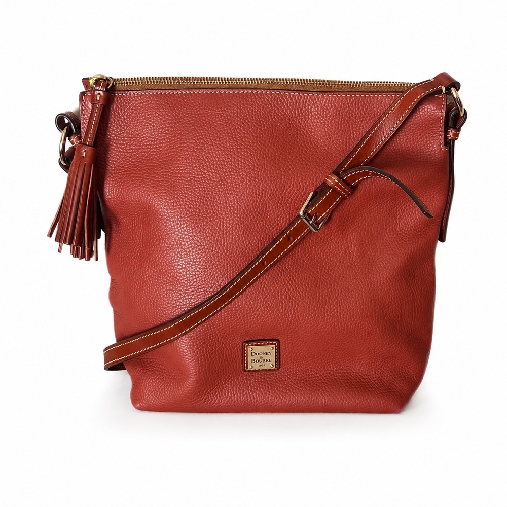 Dooney‎ & Bourke Tan Pebbled Leather Crossbody Bag